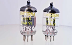 2 x 6AL5 EAA91 TUNGSRAM TUBE EB91 DOUBLE SIGNAL DIODE EB91 6B32 6X2P NEW - Picture 1 of 4