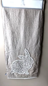 Rachel Ashwell Tischläufer 16" x 72" Beige Baumwolle Shabby Landhaus Chic Hase - Bild 1 von 10