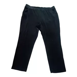 Denim & Co Pull On Wide Leg Velour Hose Damen Größe Plus 2X Schwarz Stretch - Bild 1 von 15