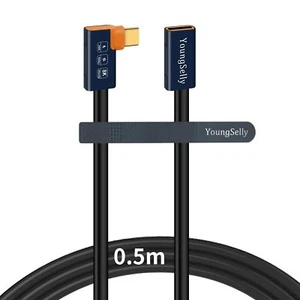 Elbow Female to Male 1.64Ft USB C Cable Compatible with Thunderbolt 4/3 USB4/... - Picture 1 of 6