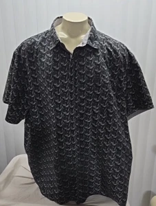 Camisa SYNRGY Botón Frontal Manga Corta Negra Blanca Para Hombre Talla 4XL Mangas con Puños - Imagen 1 de 6