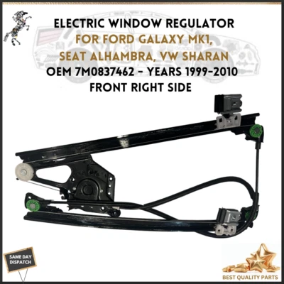 WINDOW REGULATOR FRONT RIGHT FOR FORD GALAXY / VW SHARAN SEAT ALHAMBRA 7M0837462 - Image 1 of 4