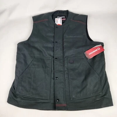 Chaleco de trabajo de algodón Wolverine Guardian para hombre talla XL verde nuevo con etiquetas Foto 1 de 4