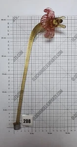 Venetian Murano Upper Flower Stem - Amber Color, Red Flower Replacement - Picture 1 of 5