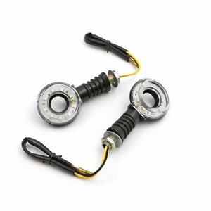 2x Bike Motorcycle LED Turn Signal Indicator Light Turning Lamp Amber Universal - Picture 1 of 4
