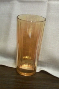 Marigold Carnival Glass Fluted Panel Flat Tumbler / Cooler 6.25" Tall See Pics - Picture 1 of 2