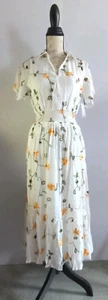 Anthropologie Kindred Size Medium Embroidered Tiered Boho Midi Dress Lined NWT - Picture 1 of 13