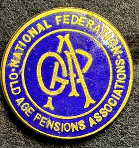 NATIONAL FEDERATION OLD AGE PENSIONS ASSOCIATION VINTAGE ENAMEL PIN BADGE - Picture 1 of 4
