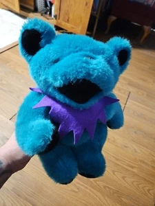 VINTAGE 90s GRATEFUL DEAD Dancing Bear TEAL Plush Moving Limbs STEVEN SMITH 1990 - Picture 1 of 6