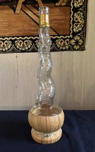Leere Bottaro Spiralglas Weinflasche Italien 15,5" mit Bastfolie - Bild 1 von 11