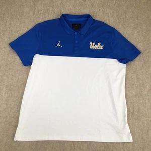 Polo Jordan Jumpman UCLA uomo 2XL blu bianco righe manica corta cotone - Foto 1 di 10