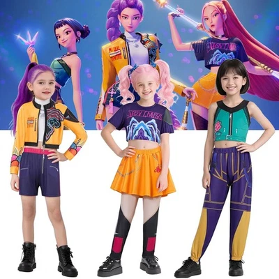 Kids Girls K-POP Demon Hunters Rumi Mira Zoey Cosplay Costume Wig Halloween - image 1 of 4