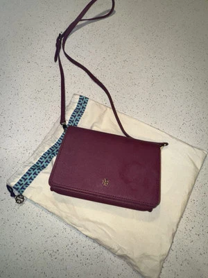 Bolso Bandolera Tory Burch Emerson Combo Cuero 58440 Elegante Borgoña Nuevo sin Etiquetas Foto 1 de 4