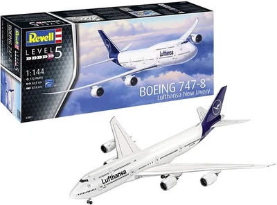 REVELL, Boeing 747-8 Lufthansa New Livery à assembler et à peindre, échelle 1... - Photo 1/4