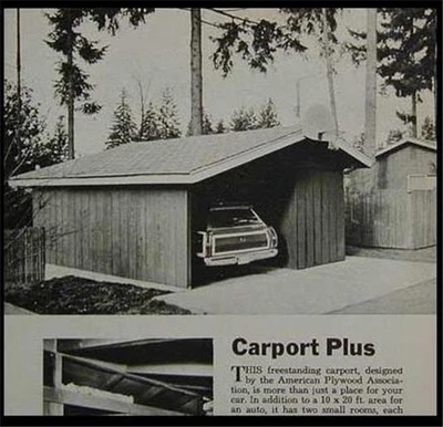 Cobertizo de garaje de 16'x20' para 1 coche Cobertizo Cómo construir PLANES Foto 1 de 2