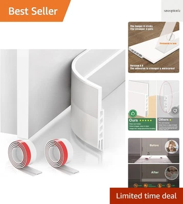 Paquete de 2 tapones de tiro de puerta - aislamiento de reducción de ruido, 1,8" W x 37" L, blanco Foto 1 de 4