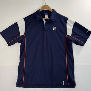 Reebok Detroit Tigers Polo Shirt Mens Medium Genuine Merchandise Embroidered - Picture 1 of 8