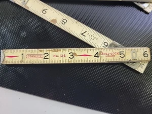 Regla plegable vintage de 6 pies Stanley Handyman juntas de resorte No. 126 Blanco - Imagen 1 de 7