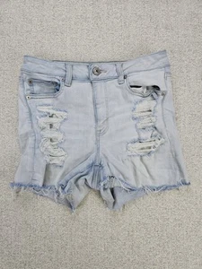 Pantalones Cortos American Eagle Talla 10 Lavado Ligero Envejecido Elástico Denim Tiro Alto - Imagen 1 de 5