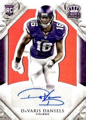 DAVARIS DANIELS 2015 CROWN ROYALE RED AUTO RC #19/49 VIKINGS  - Image 1 of 2