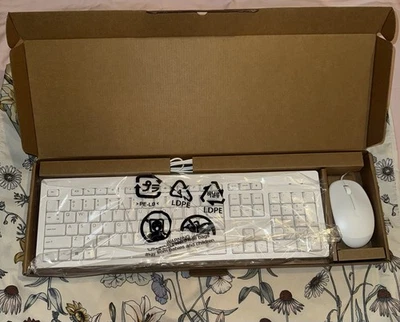 HP 225 Wired Mouse and Keyboard Combo NIB White - Image 1 of 4