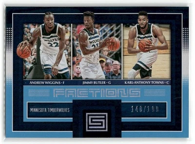 2017-18 Panini Status Factions BLUE #5 Karl Anthony Towns Butler Wiggins #d /199 - Image 1 of 2