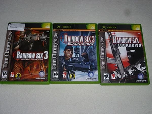 XBOX GAME LOT TOM CLANCYS RAINBOW SIX 3 LOCKDOWN BLACK ARROW COMPLETE UBISOFT - Picture 1 of 2