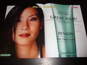 vintage REVLON Hair Care 2-Page PRINT AD Fall 2000 LUCY LIU beautiful brunette - Picture 1 of 1