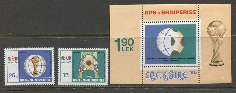 ALBANIA 1986, SPORT: WORLD SOCCER CUP - MEXICO, Scott 2210-2212, MNH - Изображение 1 из 1