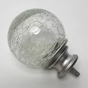 Single Crackle Glass Replacement Finial for 1" Curtain Rods - Picture 1 of 4