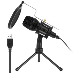 Microphone USB antibruit micro à condensateur filaire micro son sensible - Photo 1/8