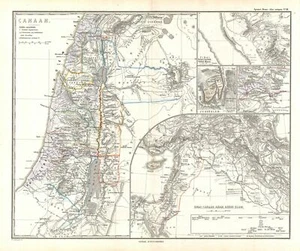 1865 Spruner Mappa di Israele, Canaan o Palestina in tempi antichi - Foto 1 di 1