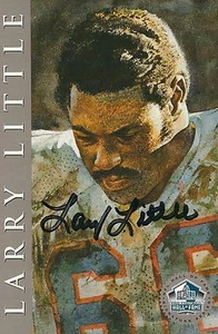 Signierte Larry Little Miami Dolphins Ron Mix Hall of Fame Karte mit Echtheitszertifikat - Bild 1 von 1