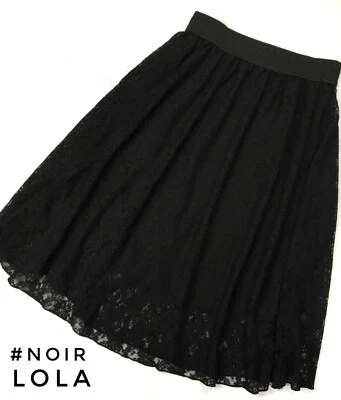 Falda LuLaRoe NOIR Lola de encaje negro liso con forro longitud midi M nueva con etiquetas preciosa Foto 1 de 4