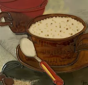 Kaffeetasse mit Löffel Deko Wandbild Keramikfliese 8x8 Neu - Bild 1 von 2