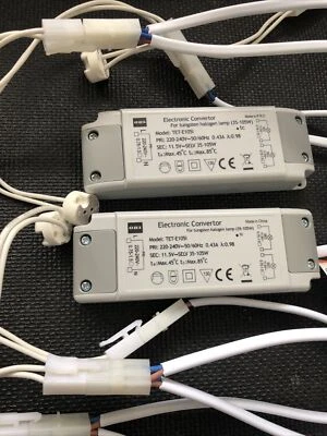 2x Elektronischer Halogen Trafo 3er Fassung 12V-35-105W OBI Transfamotor Dimmbar - Bild 1 von 4
