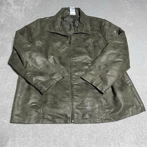 Vicki Wayne Jacke Damen 2X grün Animal Print Reißverschluss leicht - Bild 1 von 6