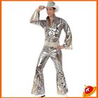Costume Uomo Cowboy Disco 80 Abba Argento Tg 48/58
