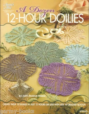 A Dozen 12-Hour Doilies Judy Teague-Treece Crochet Pattern Book NEW - Image 1 of 2