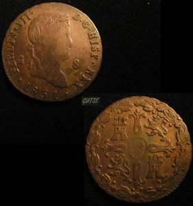 ESPAÑA, 174-FERNANDO VII, 8 MARAVEDIS 1831, SEGOVIA, GVF. - Imagen 1 de 1