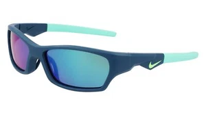 New KIDS Nike DZ7379 402 Blue & Green JOLT M Sunglasses with Green Mirror Lenses - Picture 1 of 4