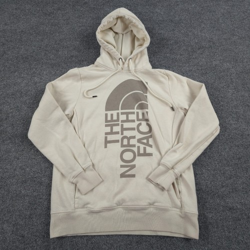 OFF WHITE Felpa con cappuccio The North Face donna S avorio logo spellout escursionismo arrampicata campeggio outdoor