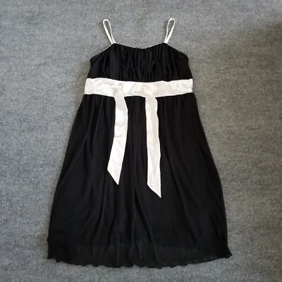 A.P.N.Y. II Vestido Mujer 22 Negro con Cremallera Espalda Blanca Formal Dama de honor Baile de graduación * Foto 1 de 4