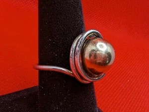 Vintage Handmade 14K Gold & Sterling Silver 925 Ring Size 9 - Picture 1 of 6