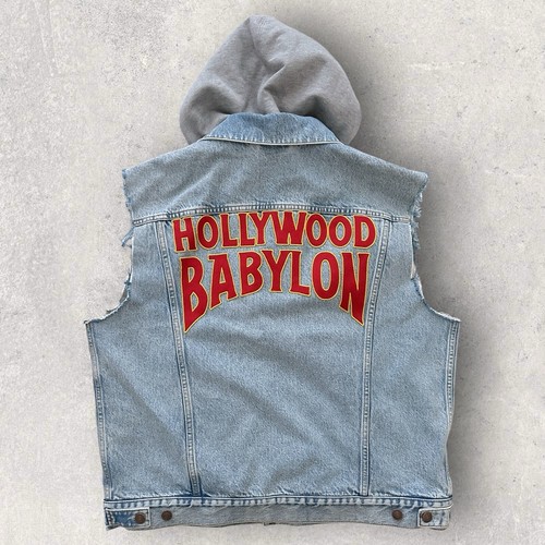 Felpa con cappuccio in denim Gucci X Kenneth Anger uomo USA L EU 50 nuova con etichette vendita al dettaglio $1575