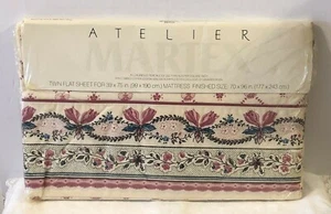 Vintage Atelier Martex Westpoint Pep.Twin flaches Laken floral elfenbein/rosa/blau NEU - Bild 1 von 12