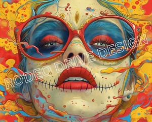 Day of the Dead Dia De Los Muertos Print 20x16 Signed by The Artist Navarro - Picture 1 of 2