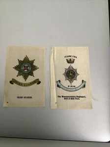 Godfrey Phillips BDV Cigarettes Two Regimental Crest Silks Irish Guards Worcs AA - Picture 1 of 1