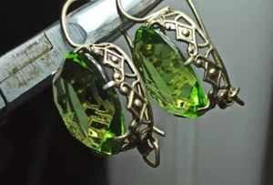 Vintage Huge Earrings Sterling Silver 875 Star Gorgeous Women's Jewelry 6.70 gr - Picture 1 of 8