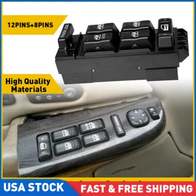 Interruptor maestro de ventana eléctrico negro para Tahoe Yukon Suburban Avalanche 15062650 Foto 1 de 4